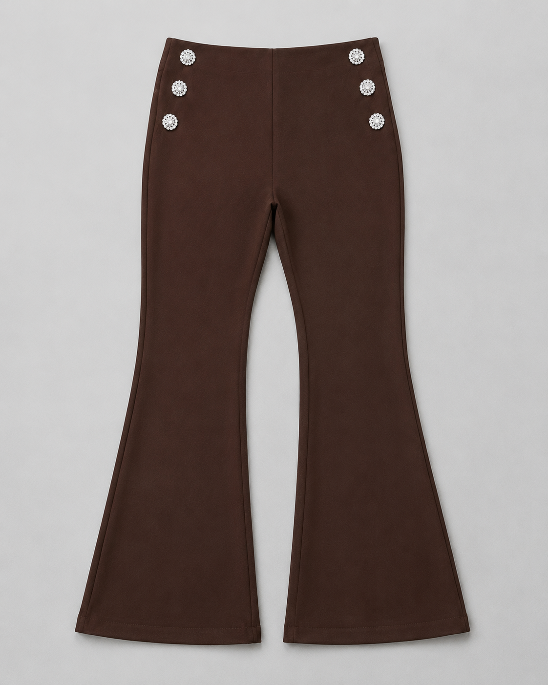 Pantaloni a zampa gioiello|Colore:Caffe