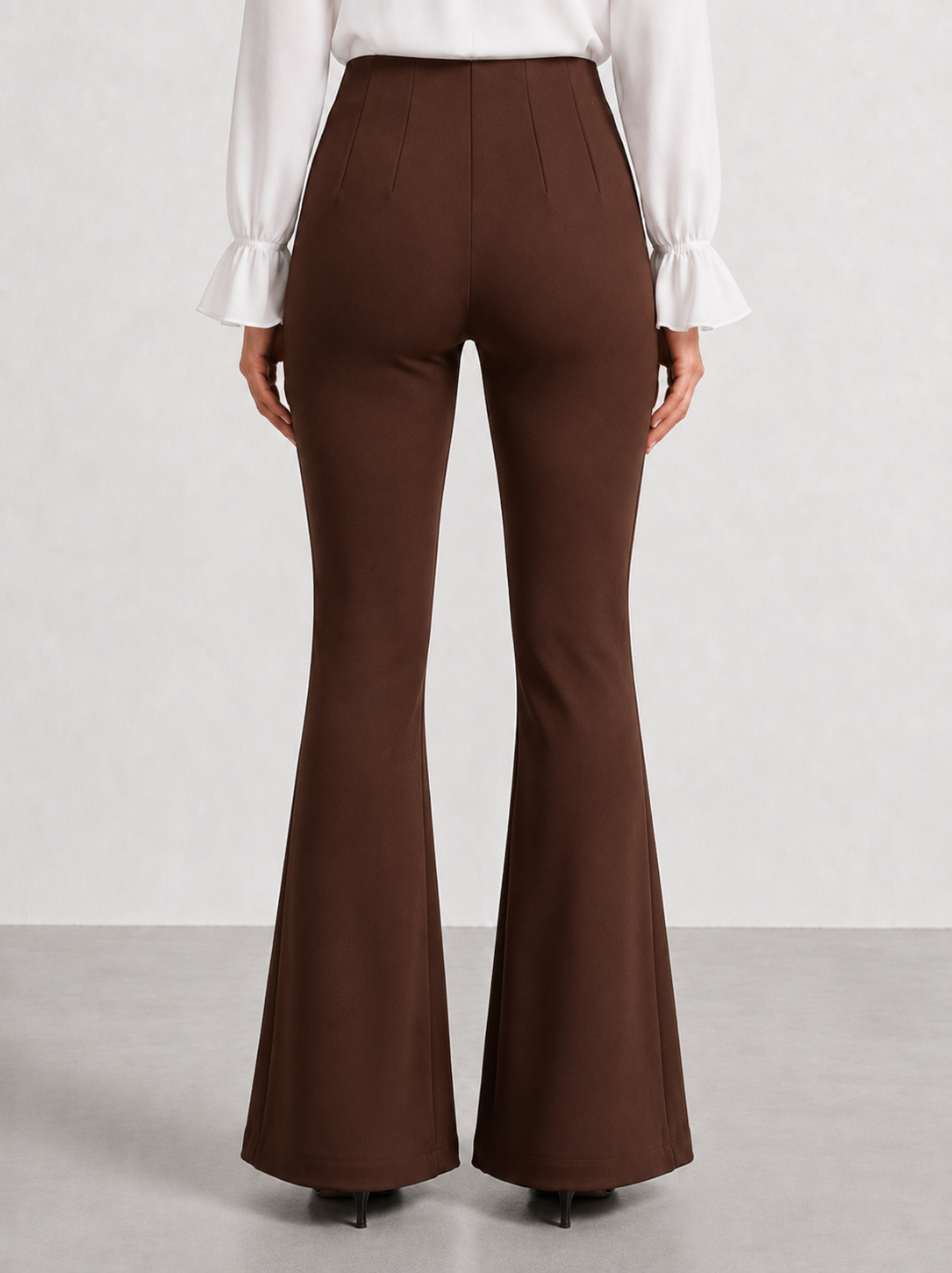 Pantaloni a zampa gioiello|Colore:Caffe