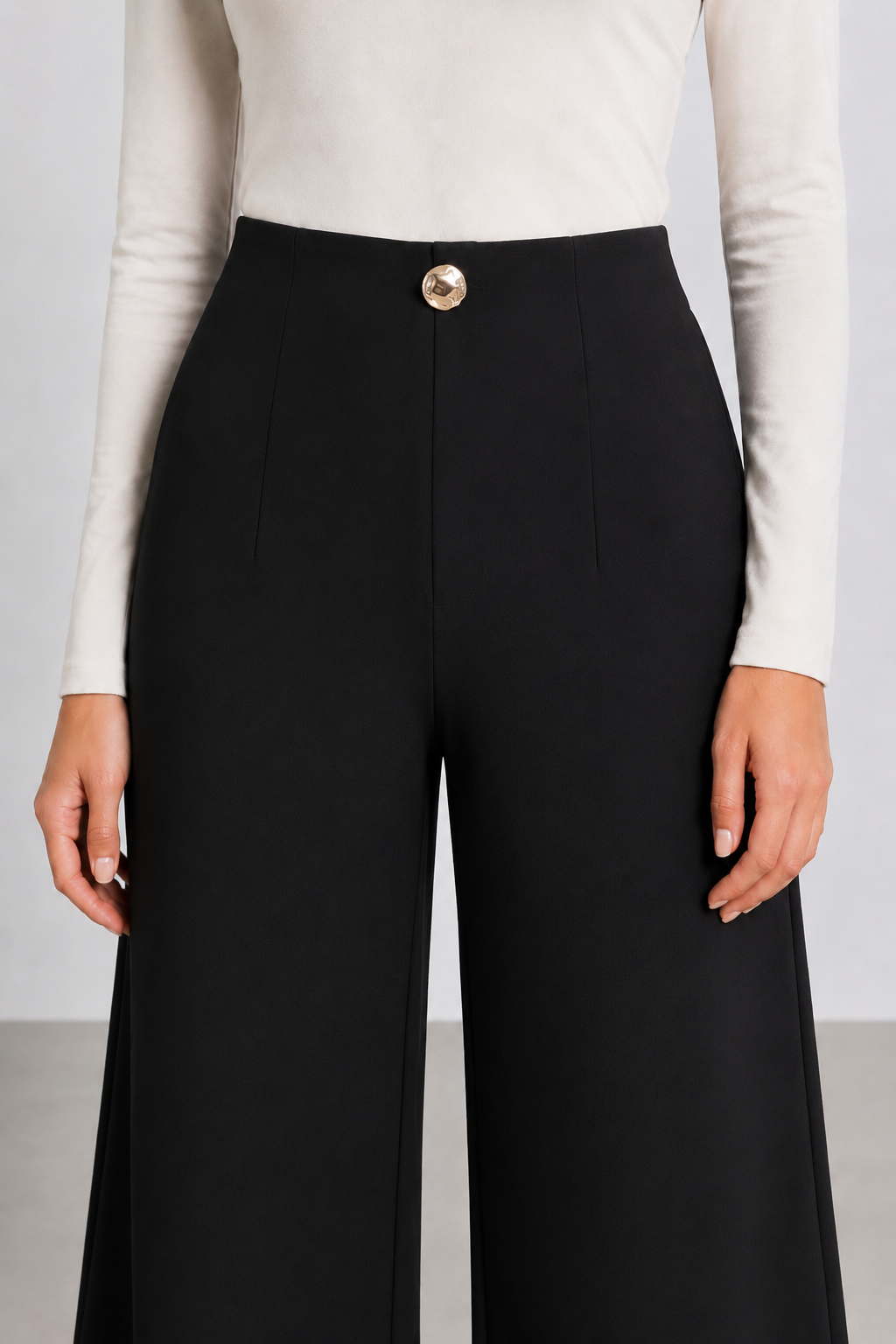 Pantalone a gamba larga|Colore:Nero