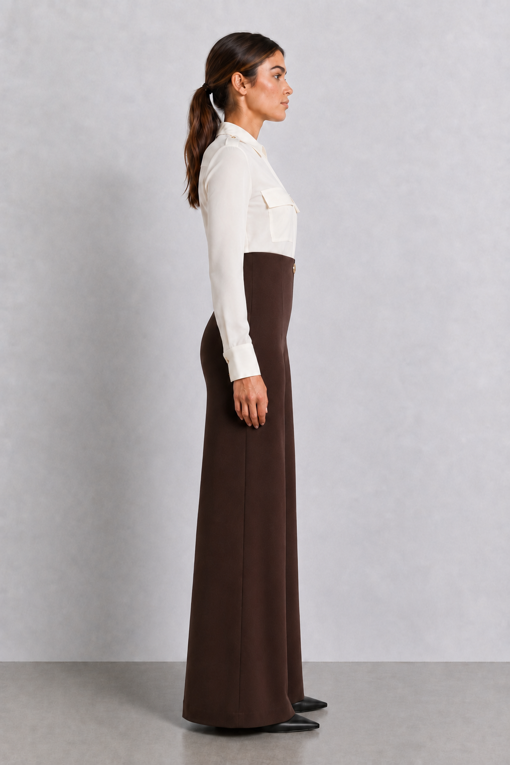 Pantalone a gamba larga|Colore:Marrone