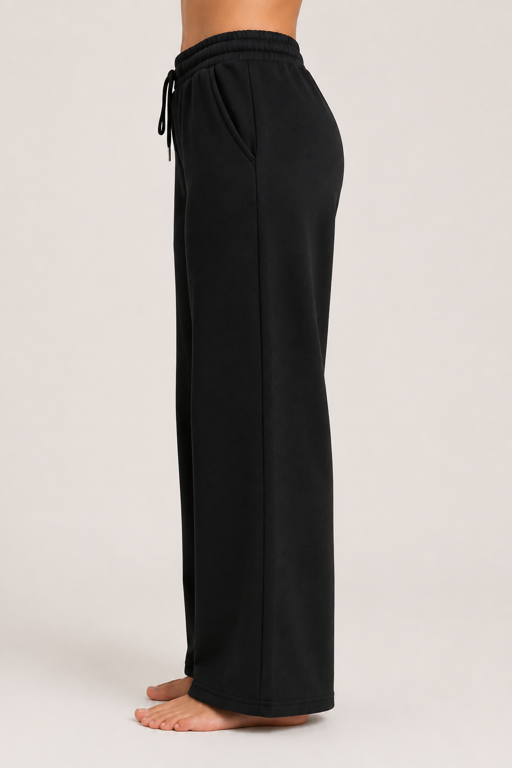 Pantaloni da tuta da donna a gamba larga|Colore:Nero