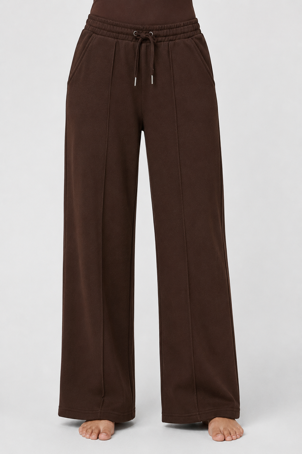 Pantaloni da tuta da donna a gamba larga|Colore:Cioccolato