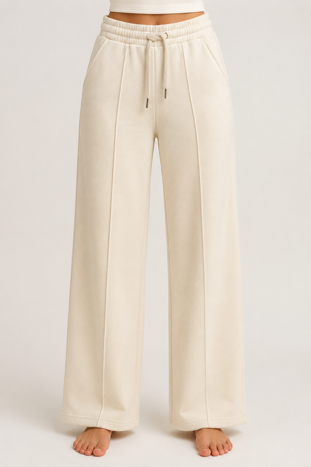 Pantaloni da tuta da donna a gamba larga|Colore:Avorio