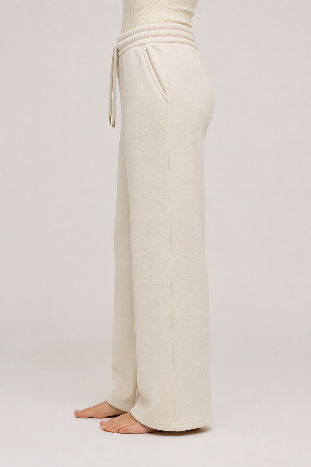 Pantaloni da tuta da donna a gamba larga|Colore:Avorio