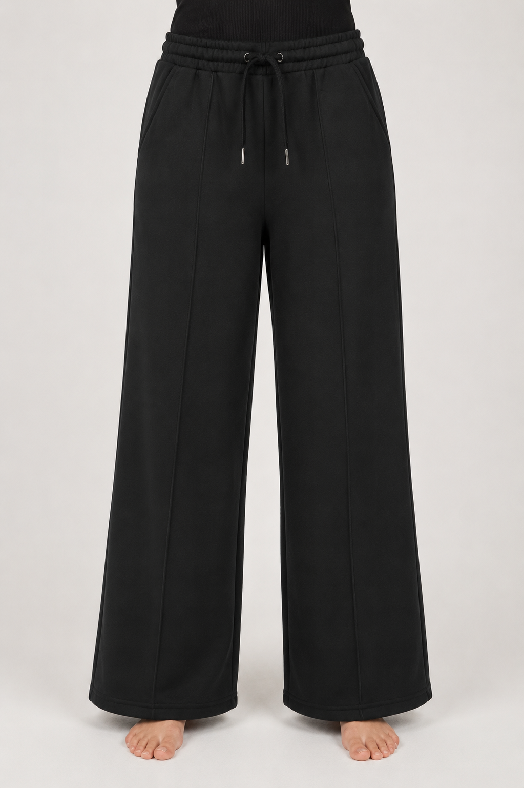 Pantaloni da tuta da donna a gamba larga|Colore:Nero
