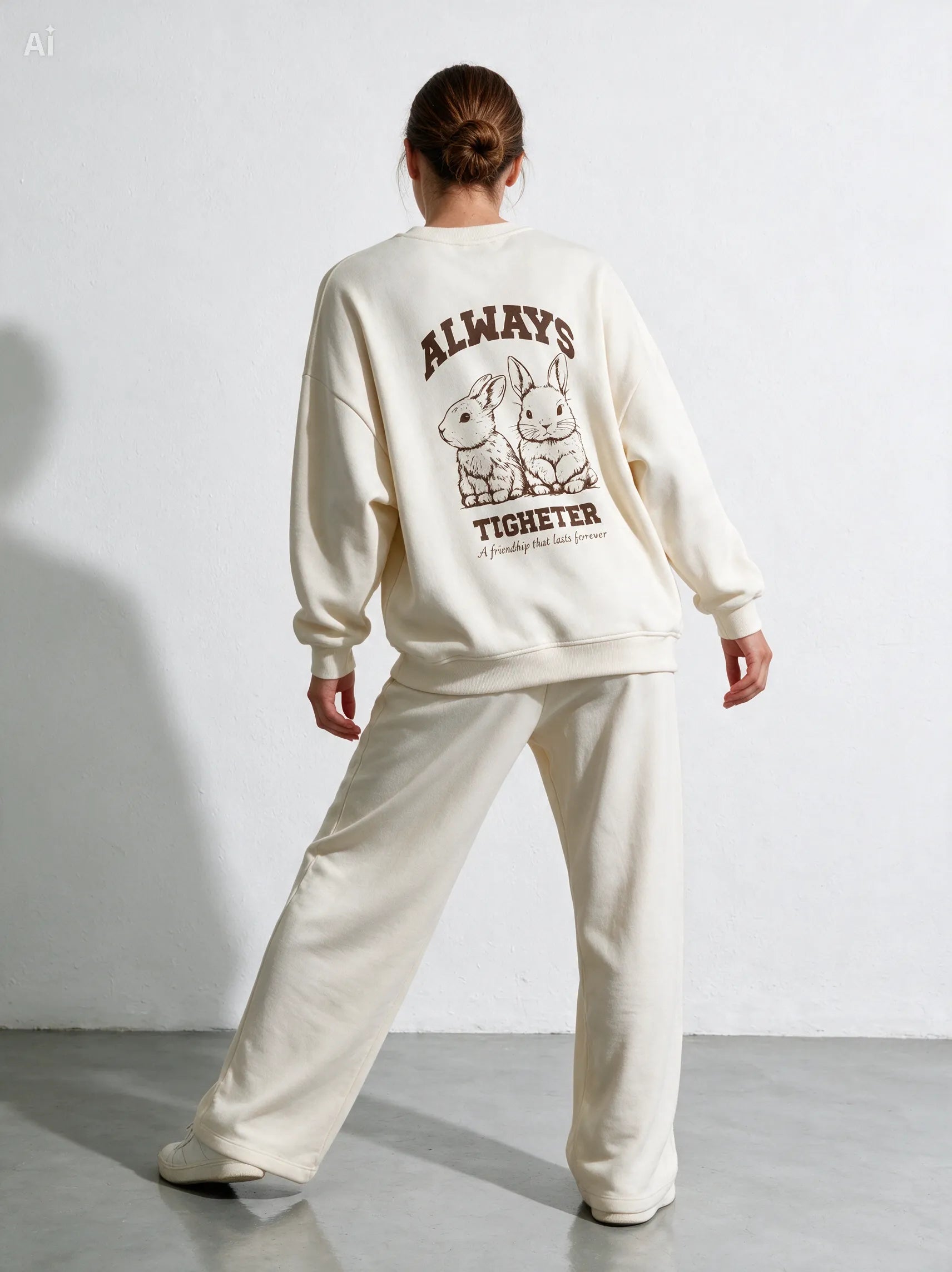 Felpa girocollo oversize|Colore:Avorio