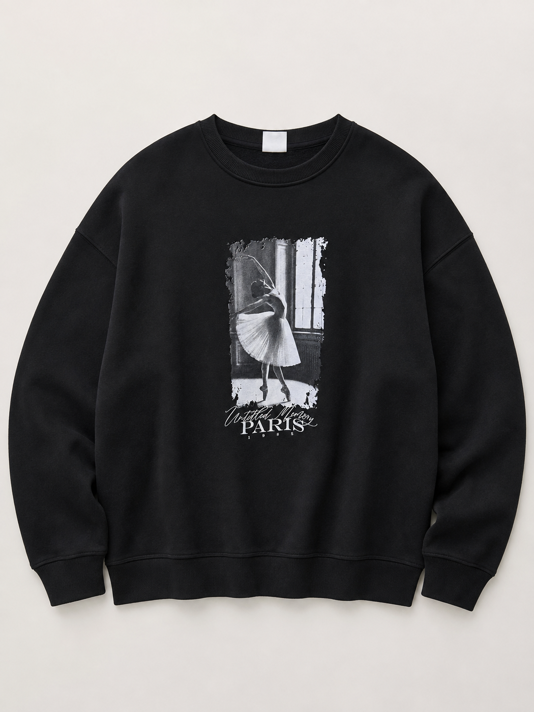 Felpa girocollo oversize|Colore:Nero