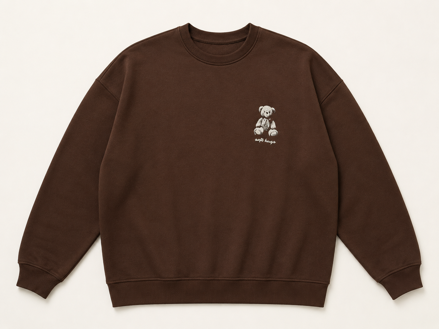 Felpa girocollo oversize|Colore:Cioccolato