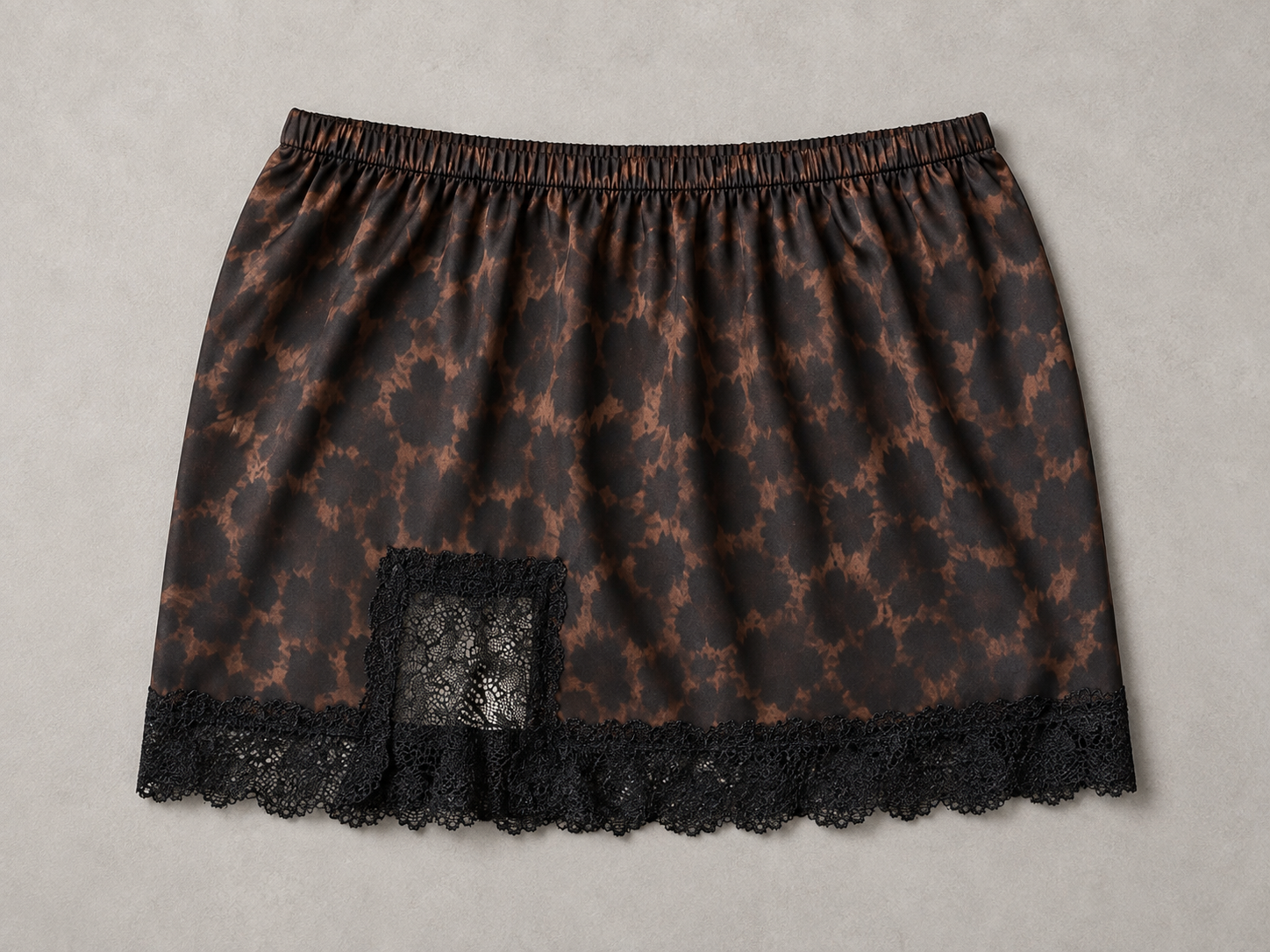 mini gonna animalier con pizzo|Colore:Maculato scuro