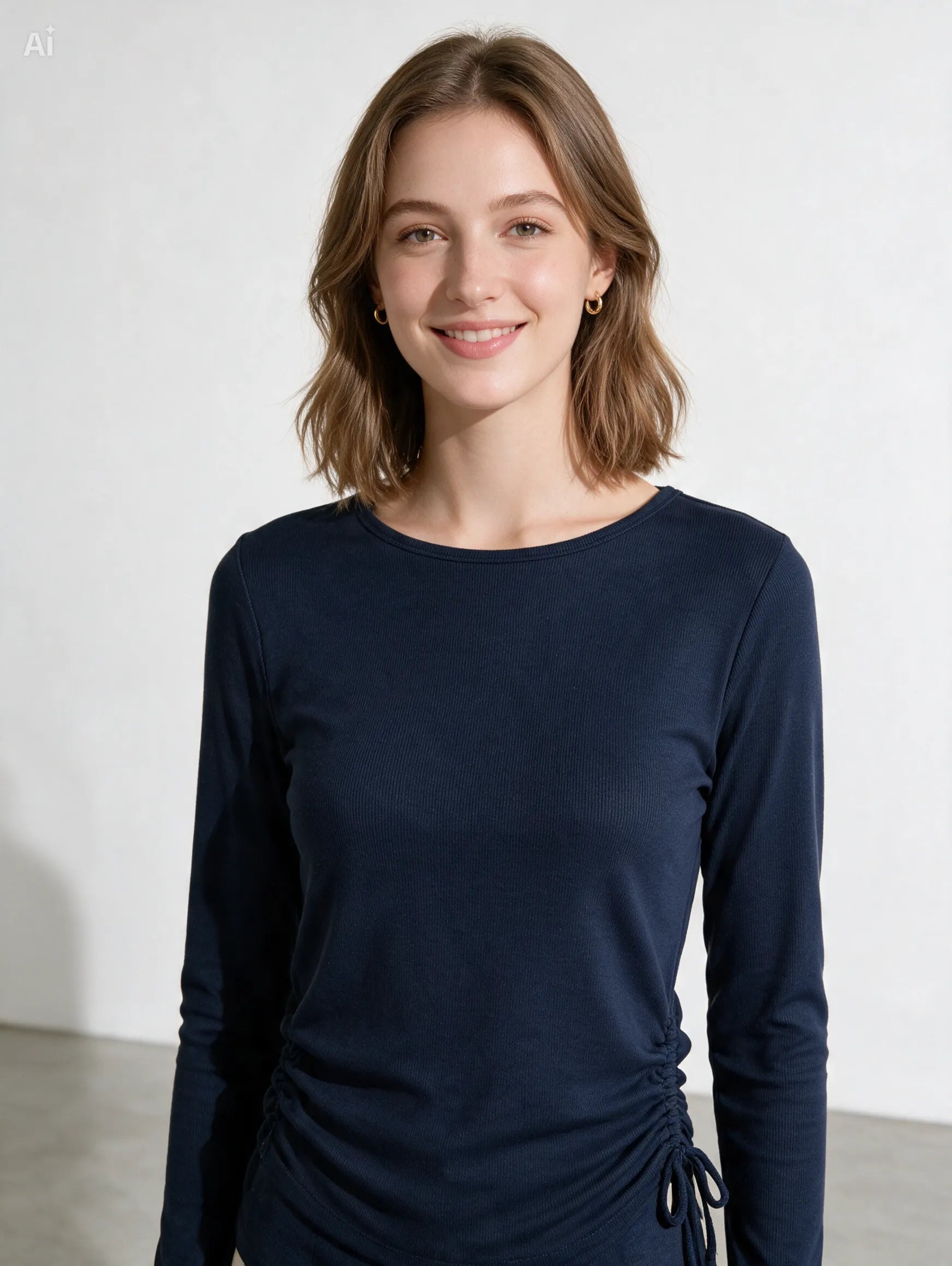 Maglia a maniche lunghe|Colore:Blu