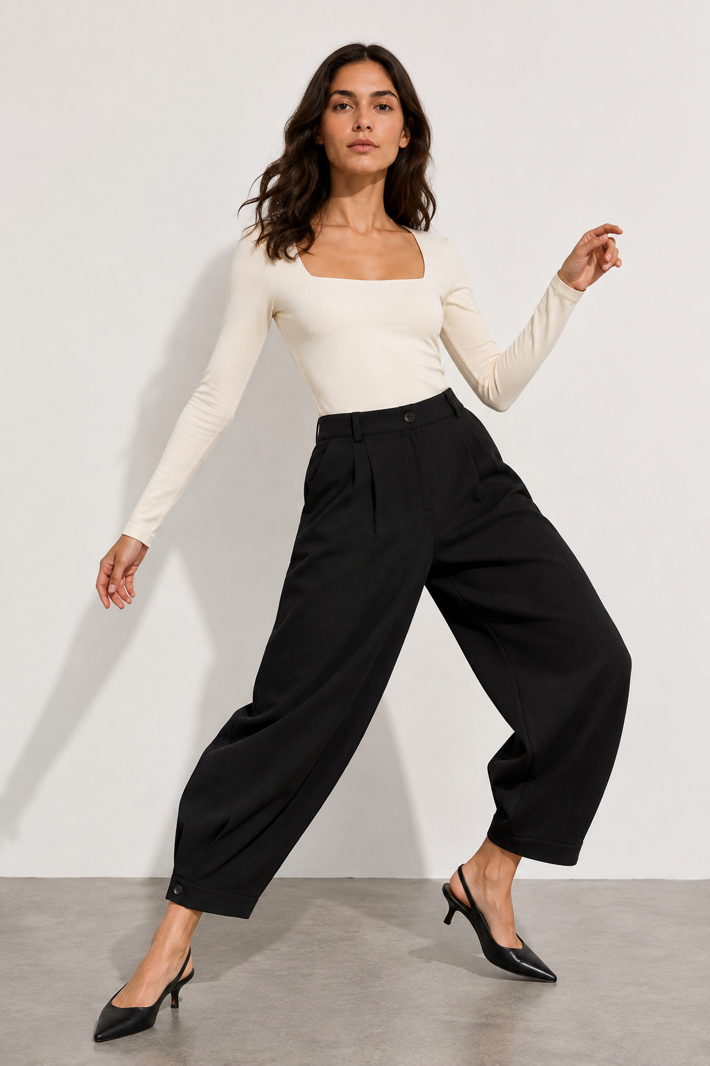 Pantalone ampio|Colore:Nero