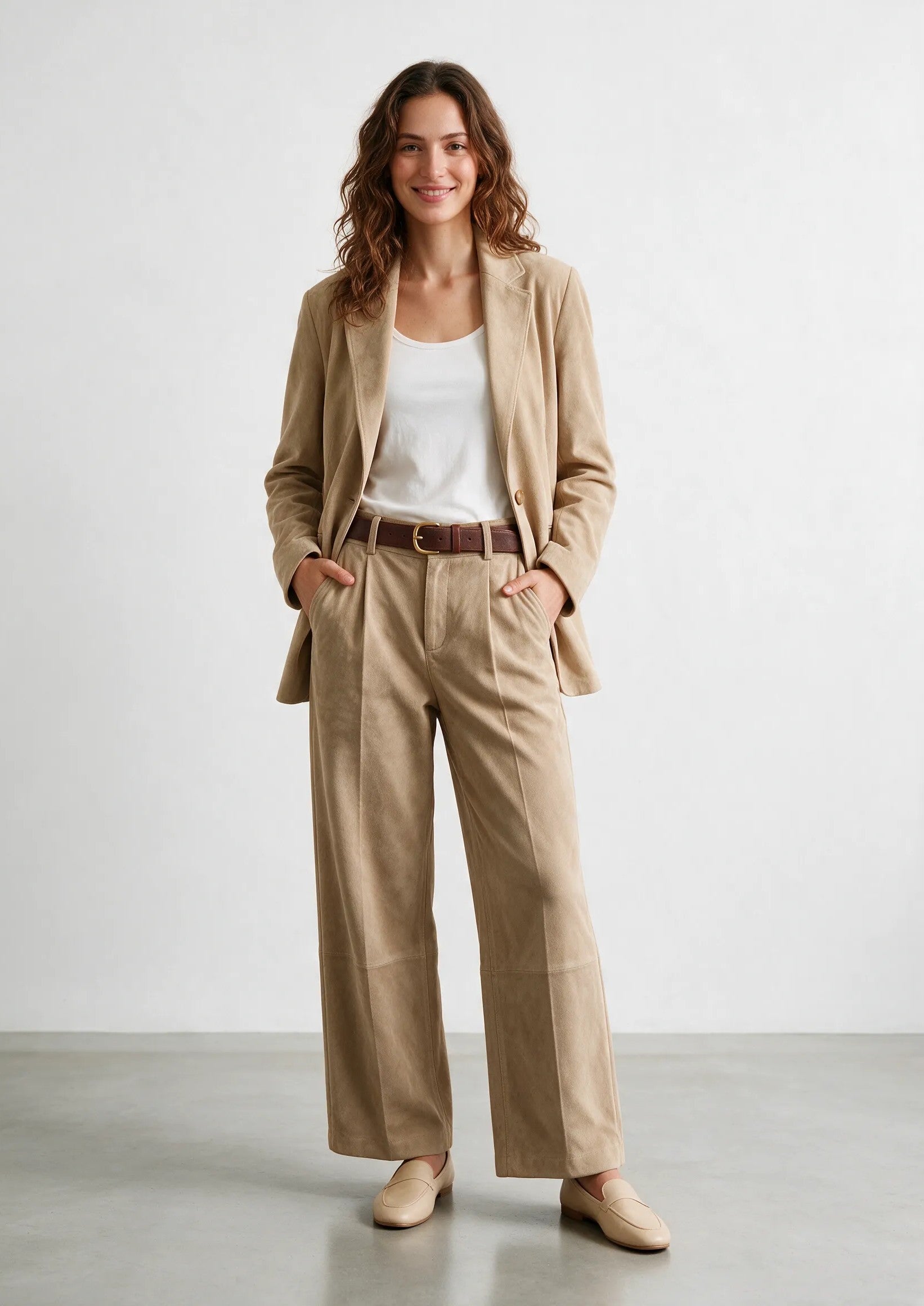 Pantalone effetto velluto |Colore:Fango