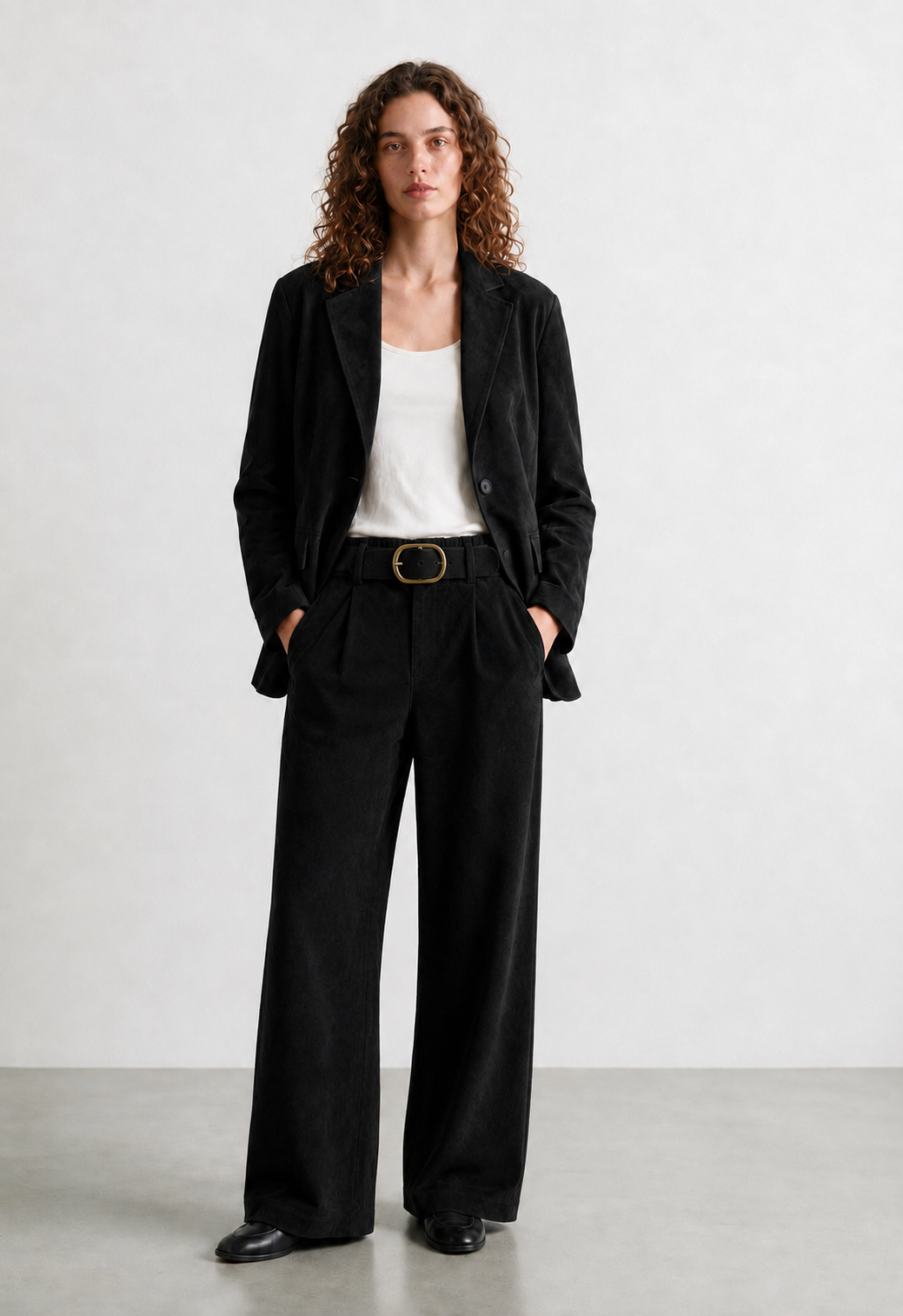 Pantalone effetto velluto |Colore:Nero