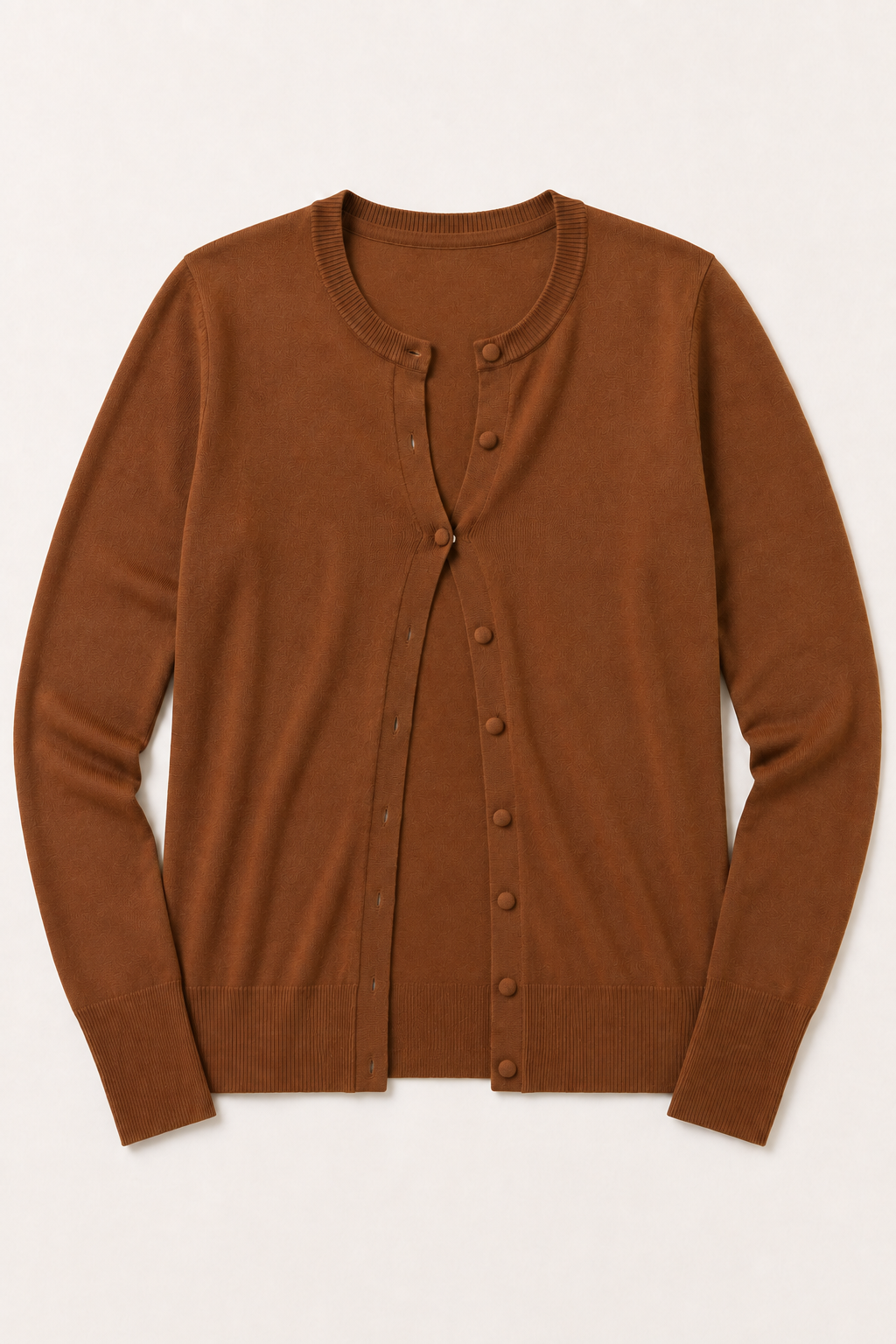 Cardigan Roma girocollo|Colore:Toffee