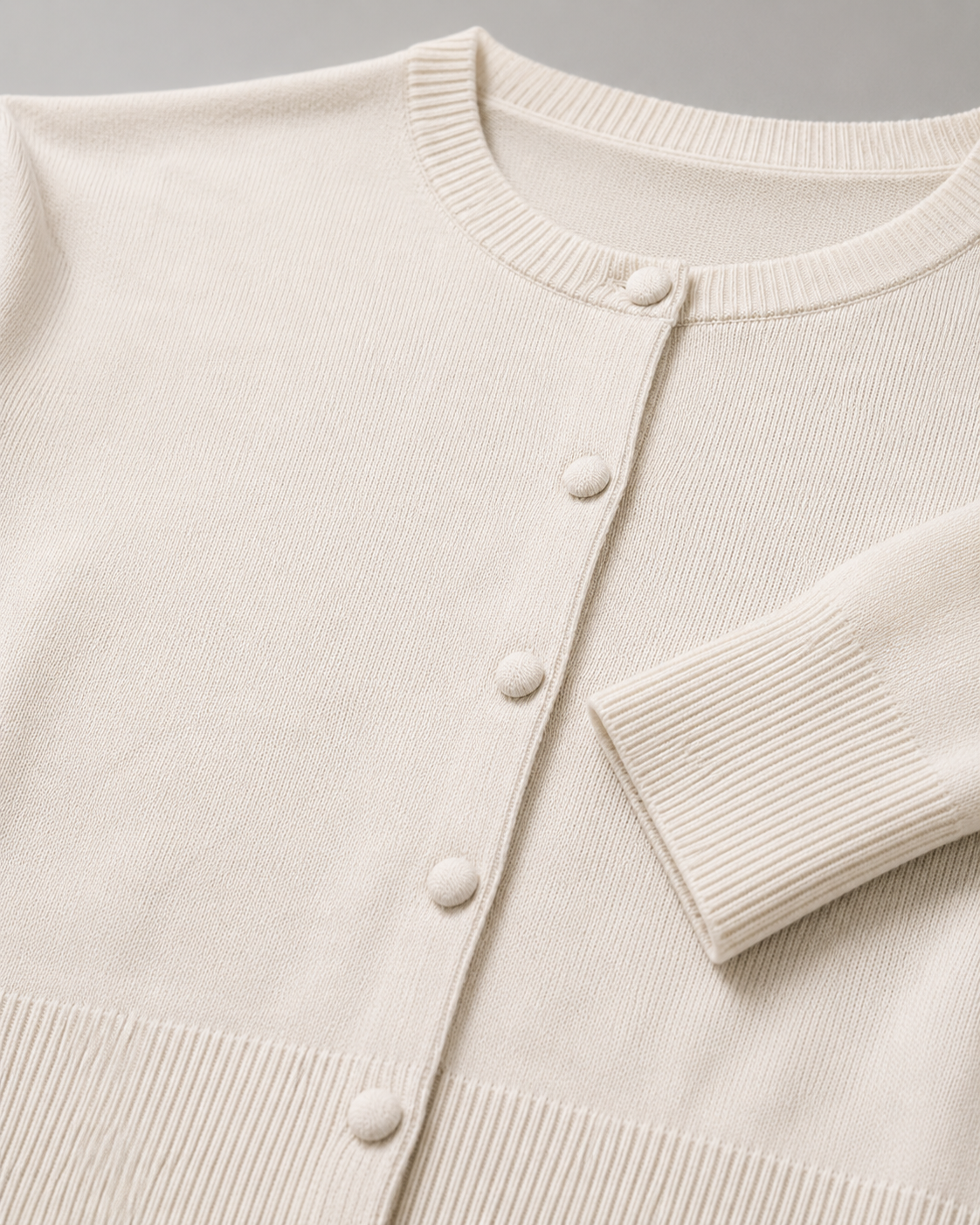 Cardigan Roma girocollo|Colore:Latte