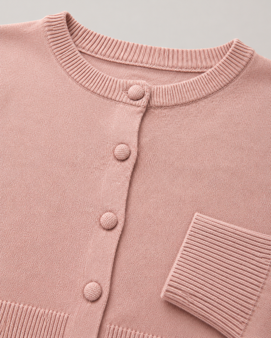 Cardigan Roma girocollo|Colore:Rosa polvere
