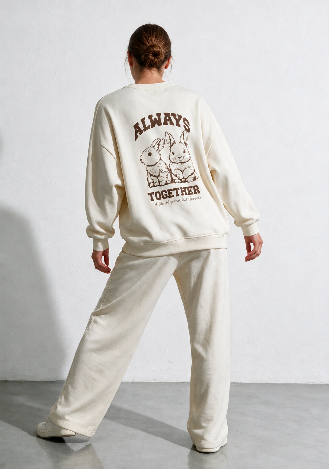 Felpa girocollo oversize|Colore:Avorio