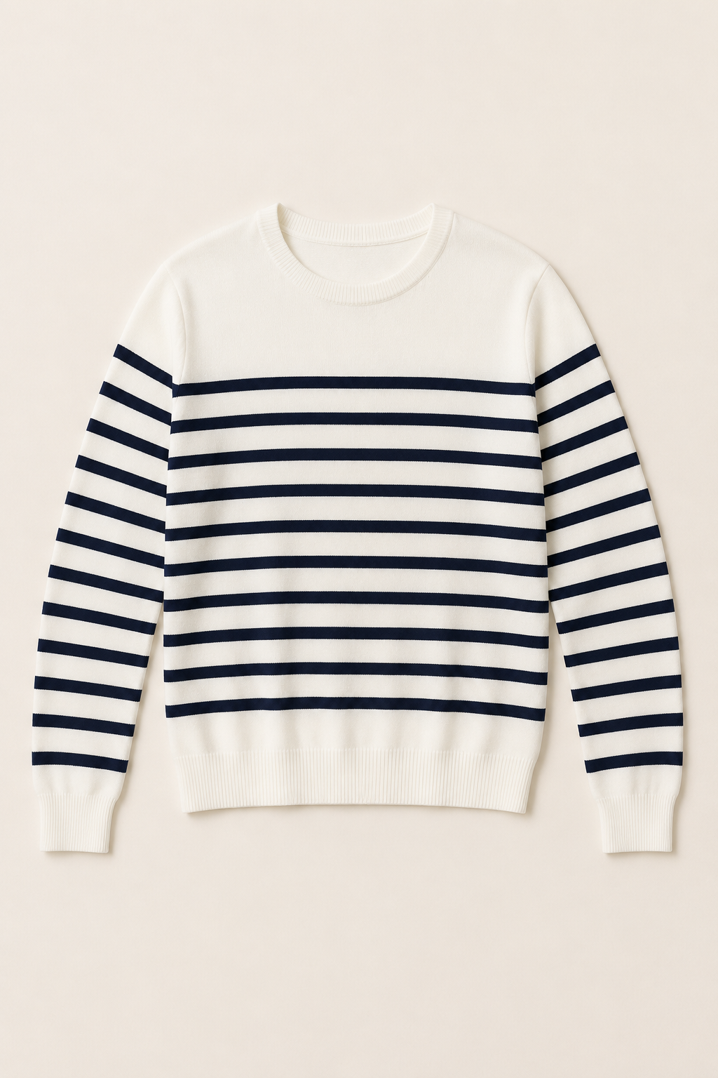 Maglia Paris girocollo a righe|Colore:Nero/latte