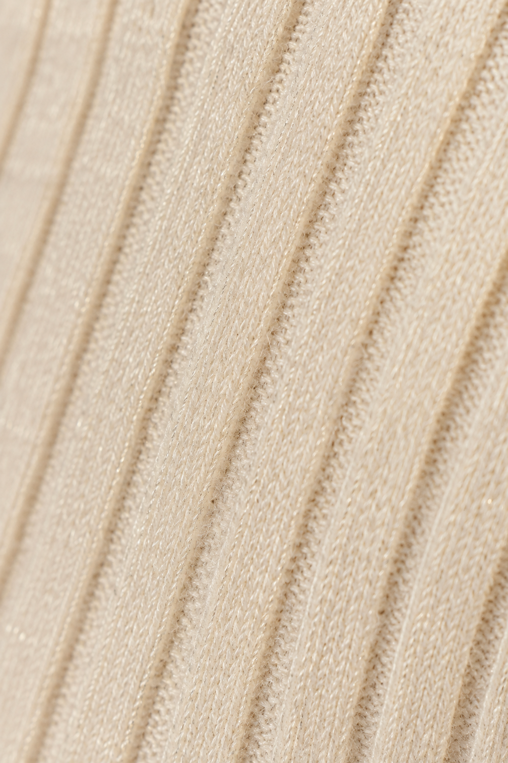 Maglia collo alto a coste larghe fialto lurex oro|Colore:Avorio
