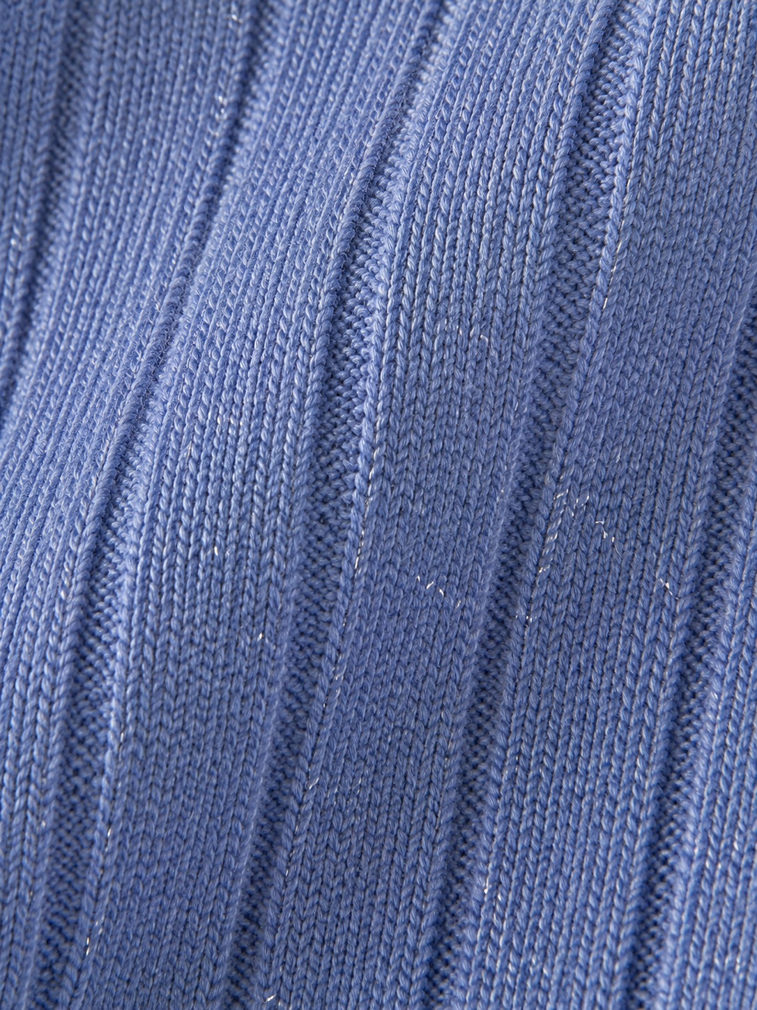 Maglia collo alto a coste larghe fialto lurex oro|Colore:Denim