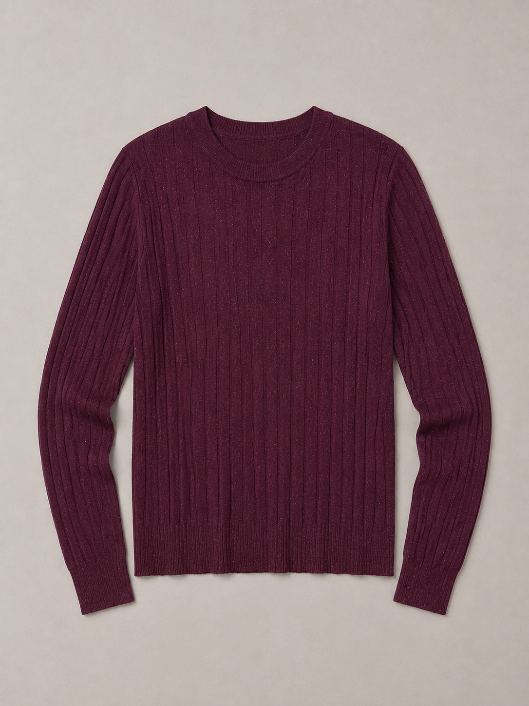 Maglia girocollo con fialto lurex|Colore:Burgundy