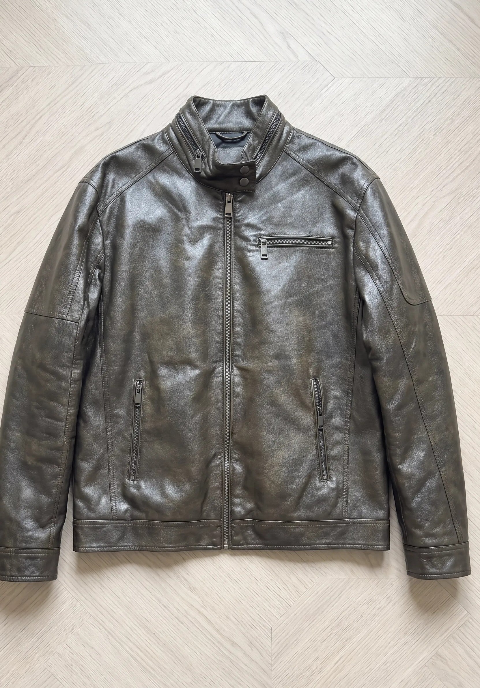 Giubbino Biker effetto pelle|Colore:Brown