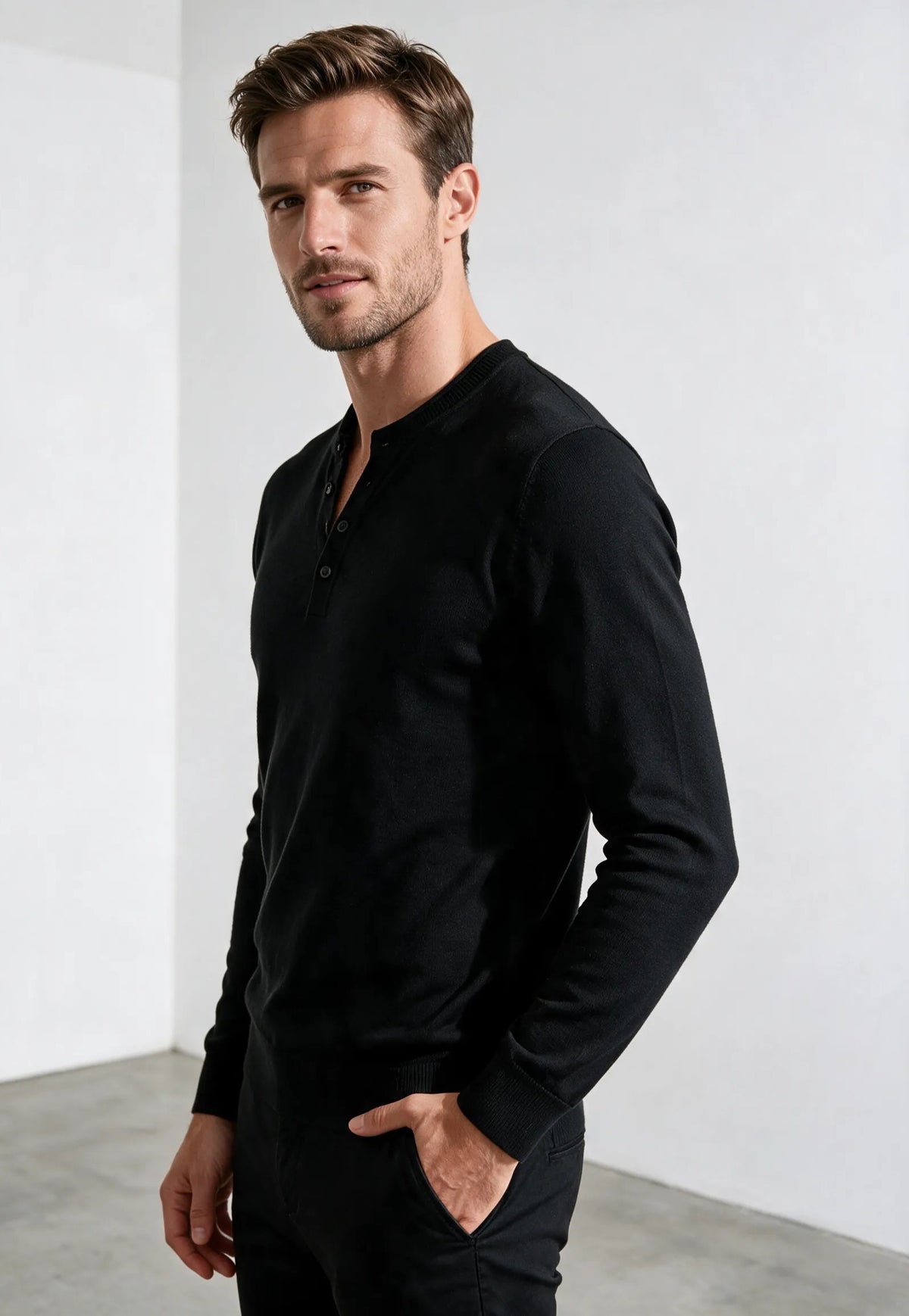 Maglione Serafino manica Lunga|Colore:Black