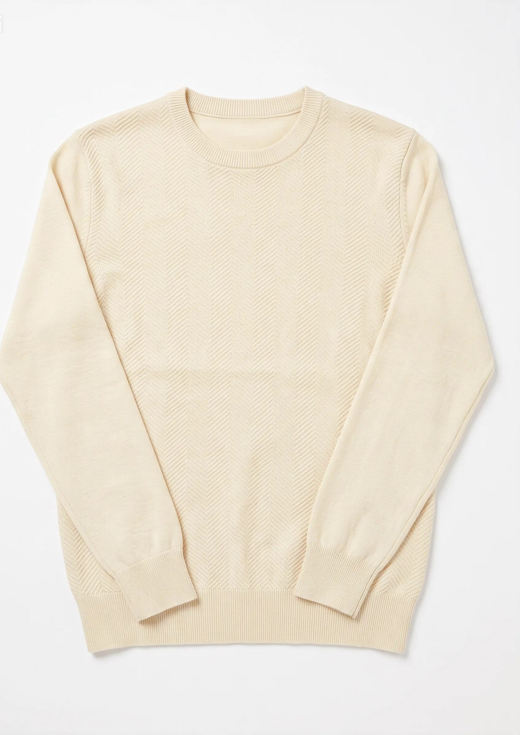 Maglia grircollo con lavorazione tono su tono|Colore:Sand
