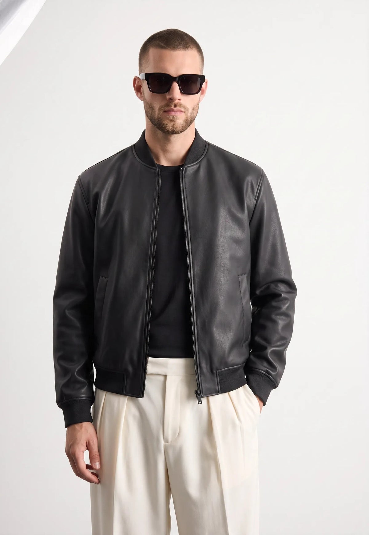 Bomber effetto pelle|Colore:Black