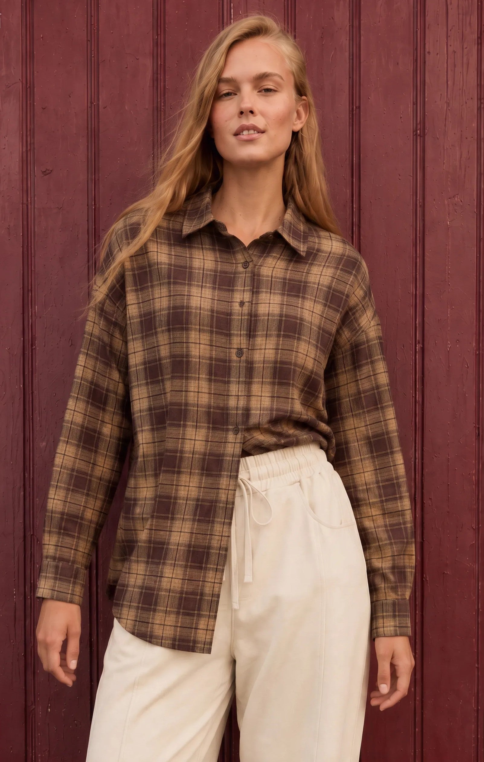 Camicia fantasia tarta|Colore:Marrone/bordeaux