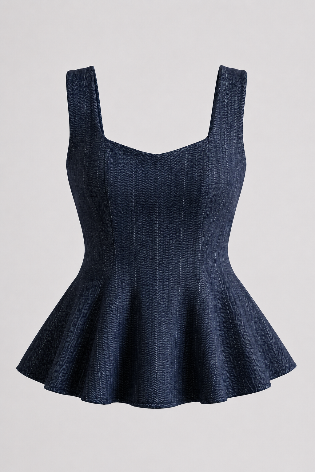 Top peplum effetto denim |Colore:Jeans