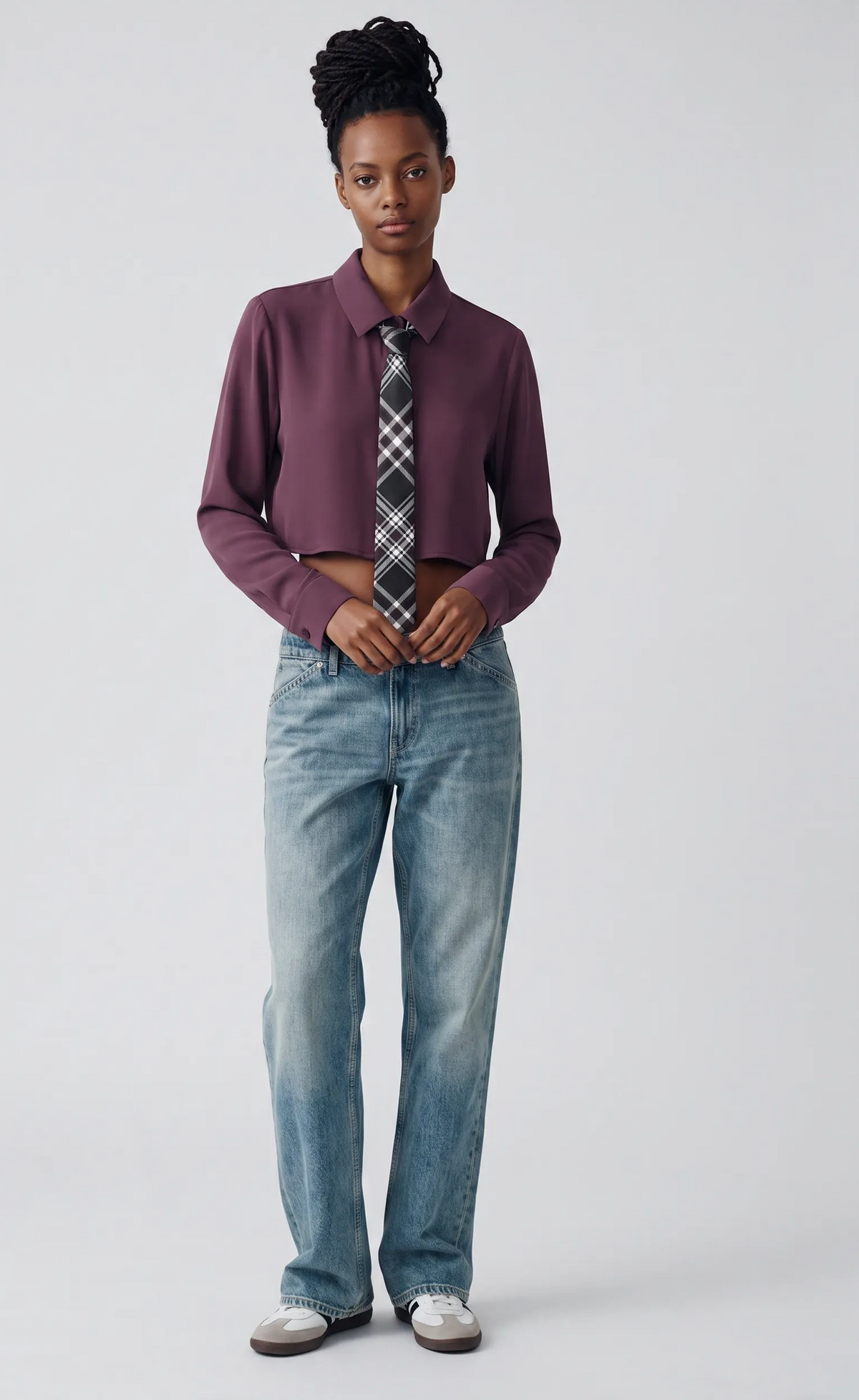 Camicia con cravatta|Colore:Prugna