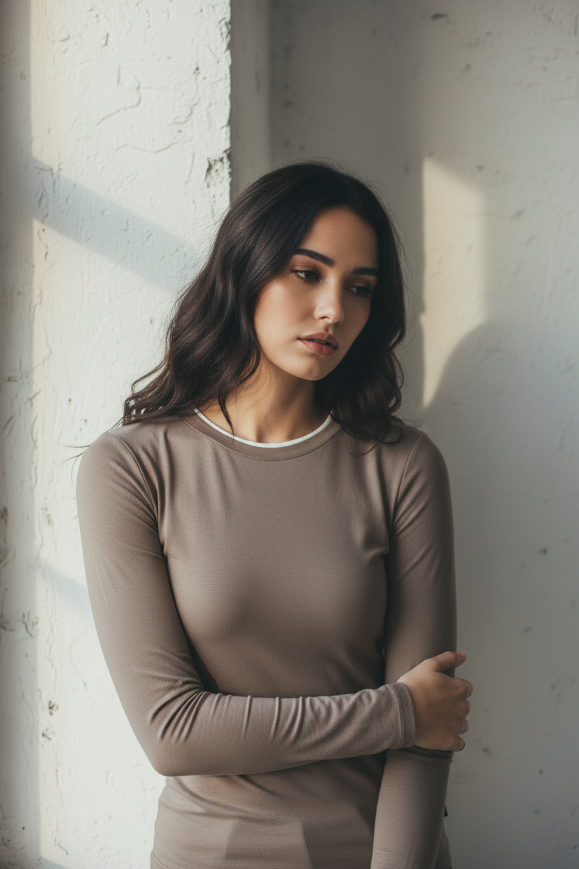 Maglia doppio collo|Colore:Fango