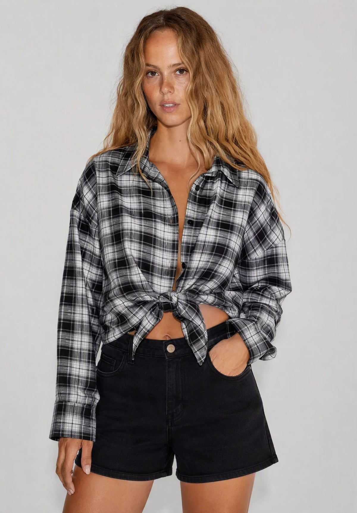 Camicia fantasia tarta|Colore:Bianco/nero