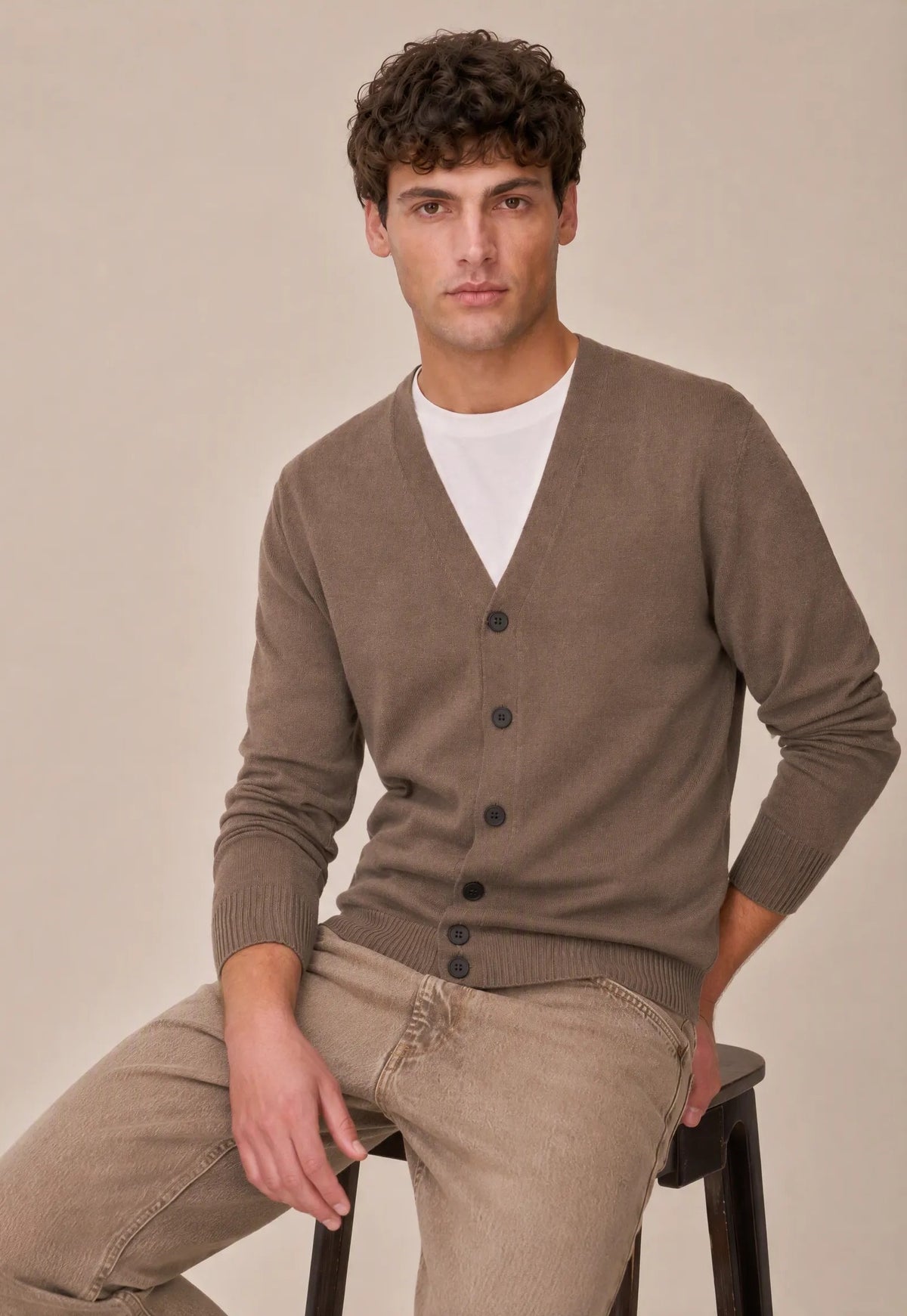 Cardigan basic |Colore:Mud melange
