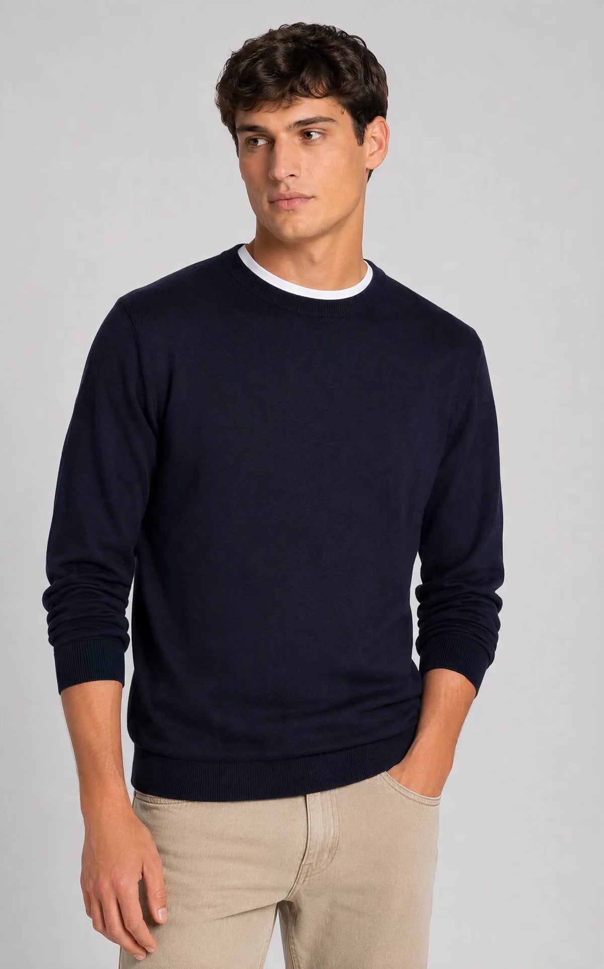 Maglia girocollo basic|Colore:Blu navy