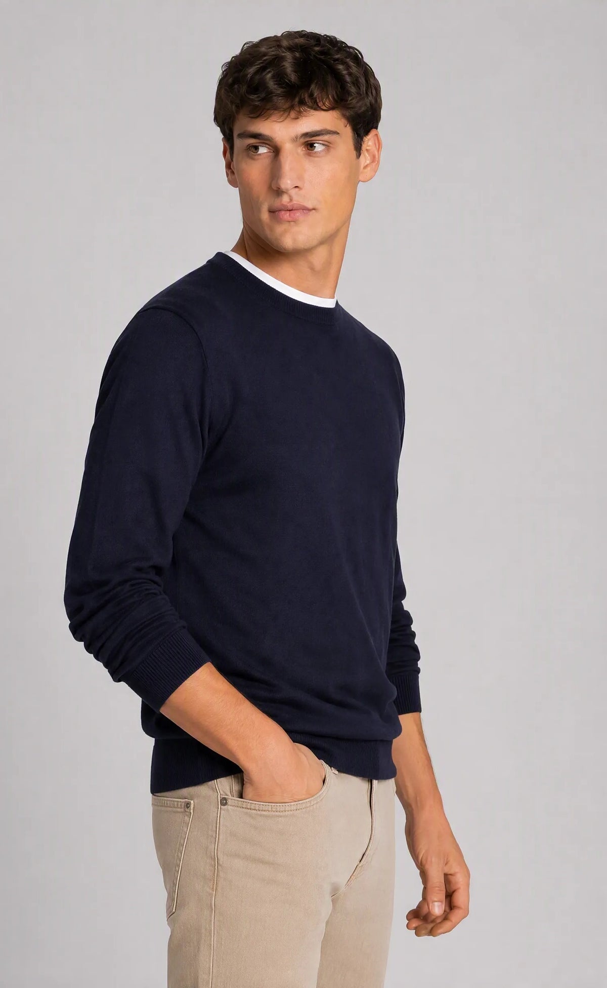 Maglia girocollo basic|Colore:Blu navy