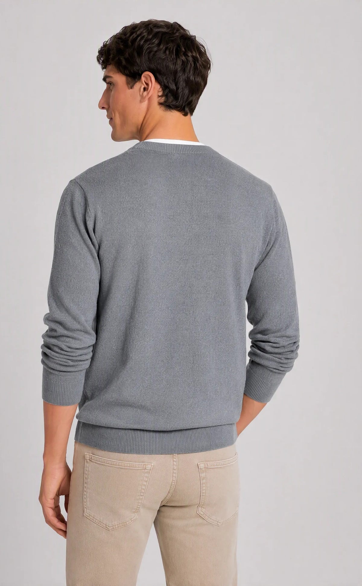 Maglia girocollo basic|Colore:Medium grey melange