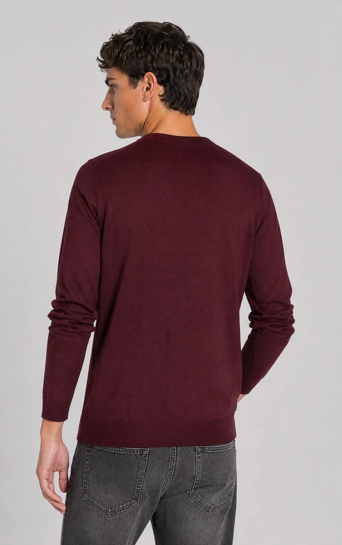 Maglia girocollo basic|Colore:Bordeaux