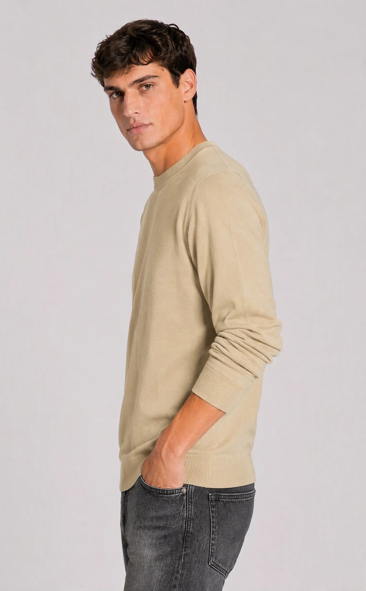 Maglia girocollo basic|Colore:Sand