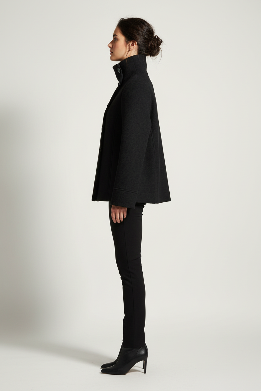 Cappotto  trapezio|Colore:Nero