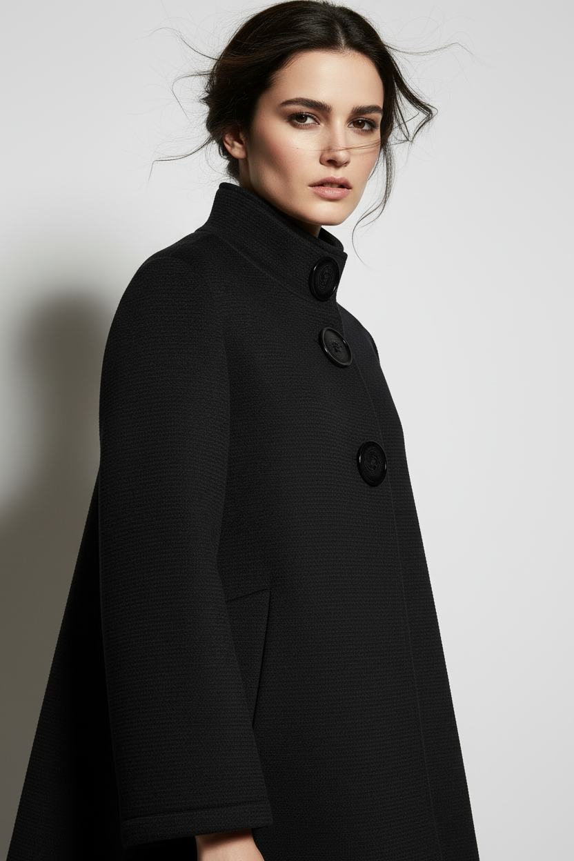 Cappotto  trapezio|Colore:Nero