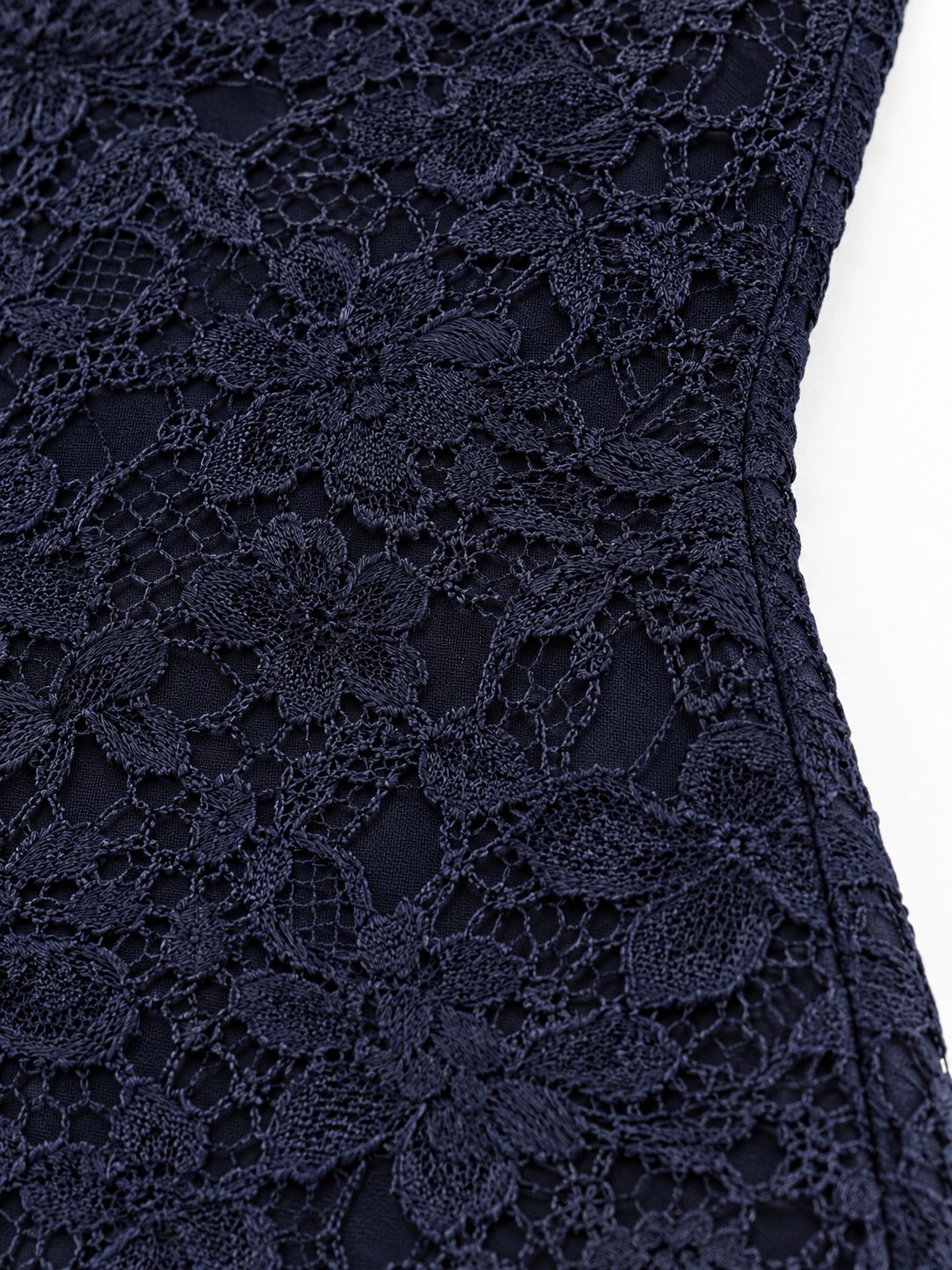 Abito lungo in pizzo con bretelle|Colore:Blue