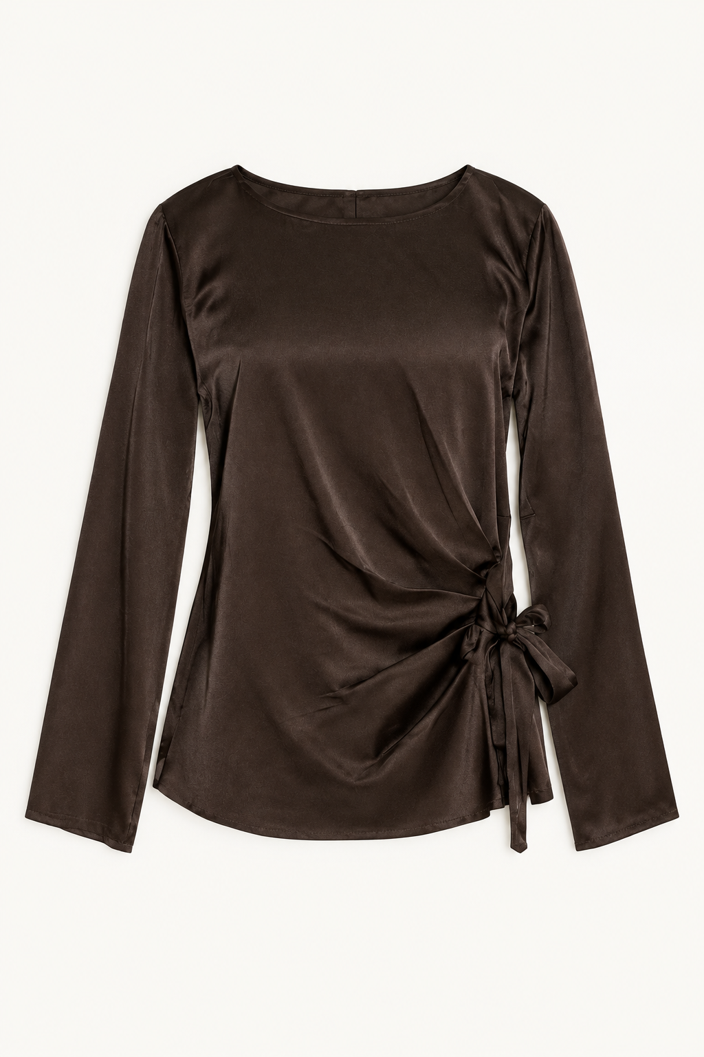 Camicia effeto raso con nodo laterale|Colore:Moro