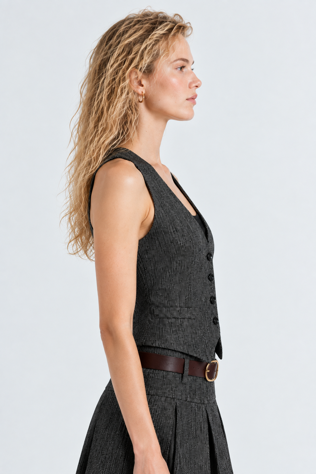 Gilet gessato|Colore:Nero