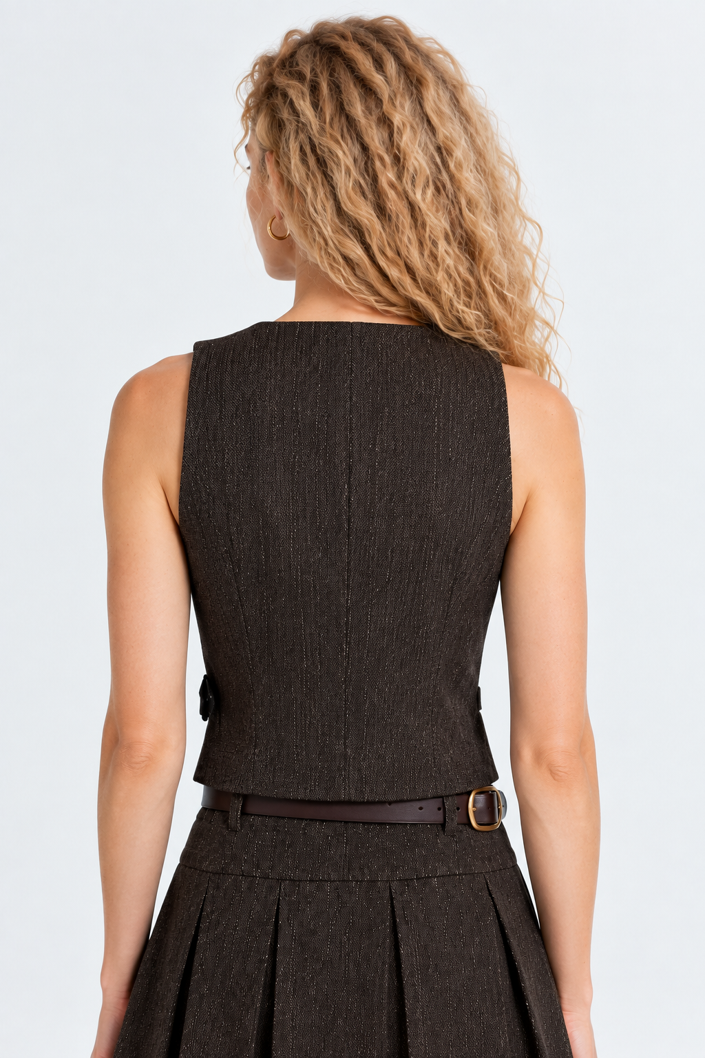 Gilet gessato|Colore:Marrone