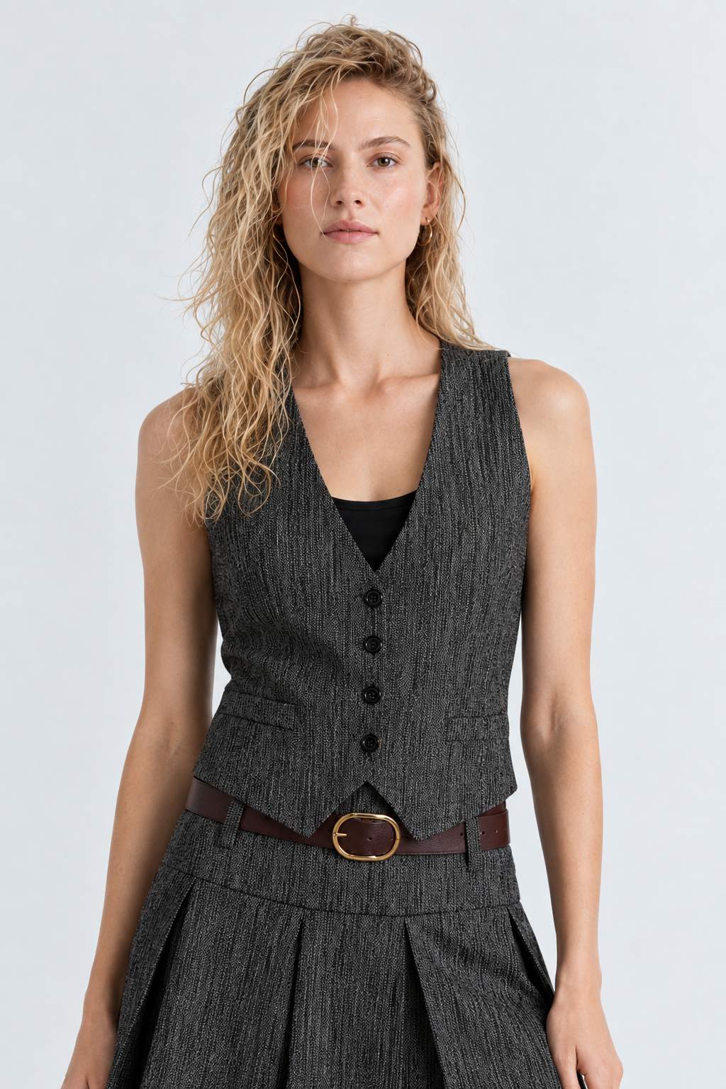 Gilet gessato|Colore:Nero