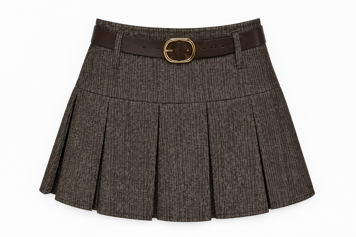 Minigonna preppy|Colore:Marrone