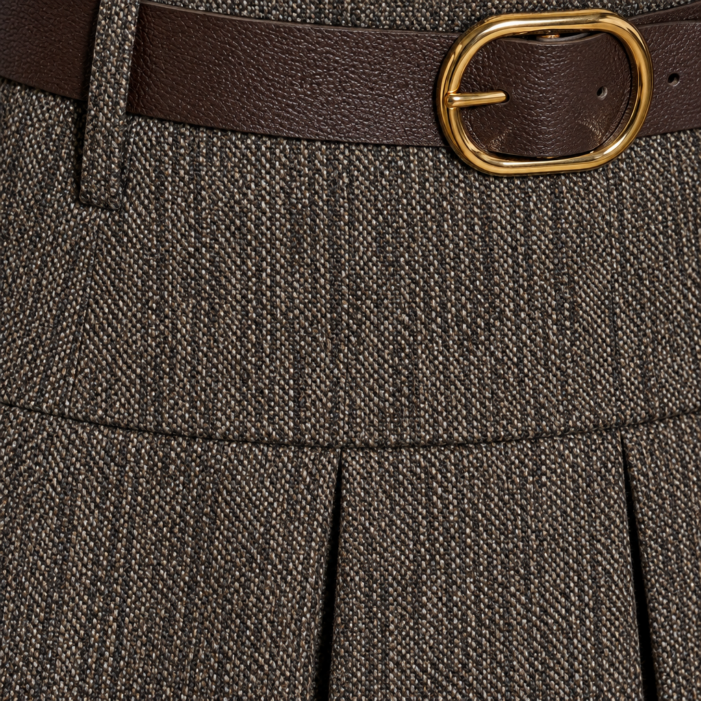 Minigonna preppy|Colore:Marrone