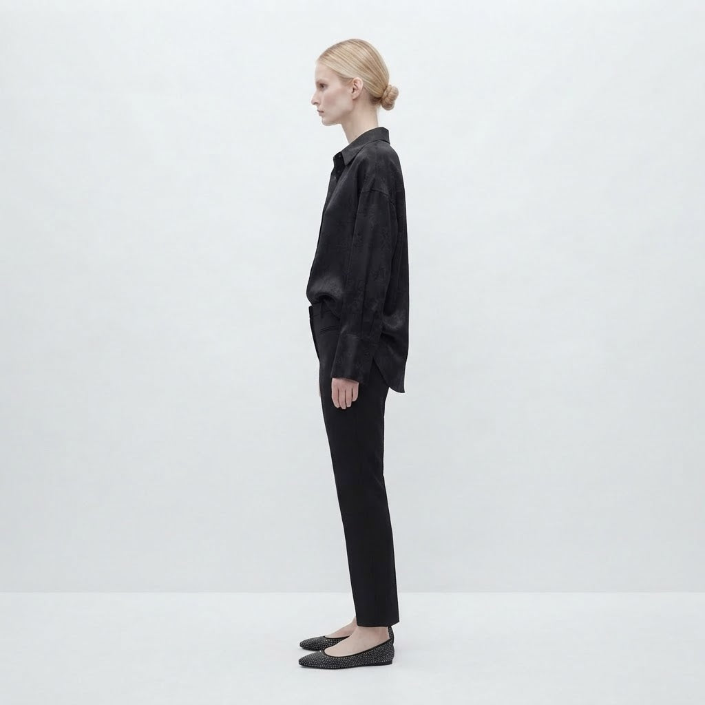 Camicia satinata |Colore:Nero